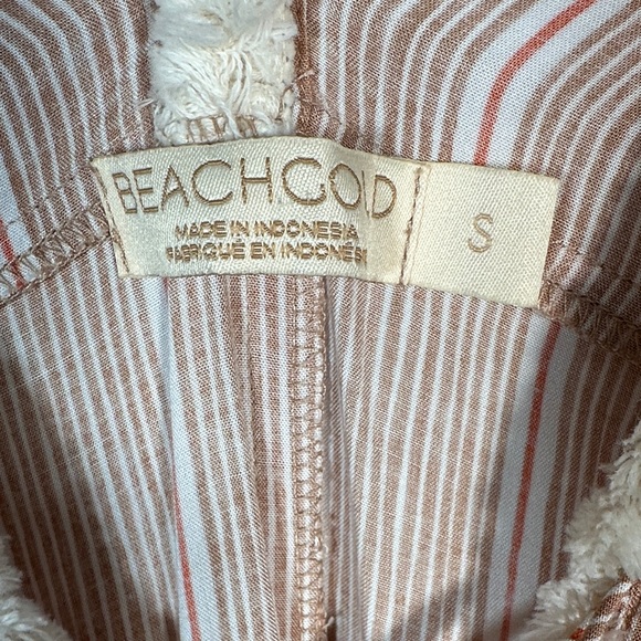 Beachgold Anthropologie Boho Cover Up Midi Dress S Lace Up Tassel - Picture 2 of 14